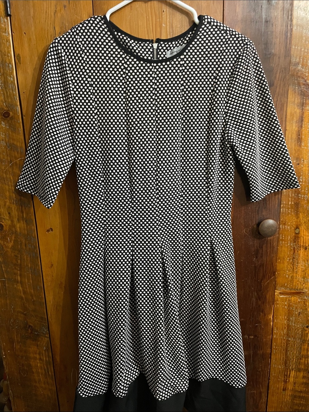 Danny & Nicole Black and White Polka Dot Midi Dress